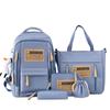 4pcs/set Backpack Female Junior High School Large Capacity High School College Style Schoolbag Outdoor anti backpack