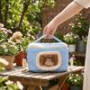 Soft Warm Hamster Carrier Bag Breathable Visible Window Rabbit Outing Bag Adjustable Strap Cylinder Small Pet Carrier Hedgehogs