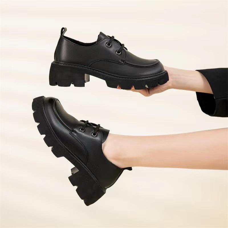Flat Sole Single Shoes Women's Spring and Autumn Thin  New Vintage Comfortable Leather Casual Women's Shoes Thick Sole Small Leather Shoes