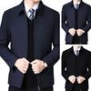 Men Suit Coat Formal Business Style Turn-down Collar Zipper Placket Long Sleeve Anti-wrinkle Men Spring Fall Jacket
