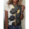 3D Printed Animal Flower Pattern Summer Fashion Women's T-shirt Breathable Trend Versatile