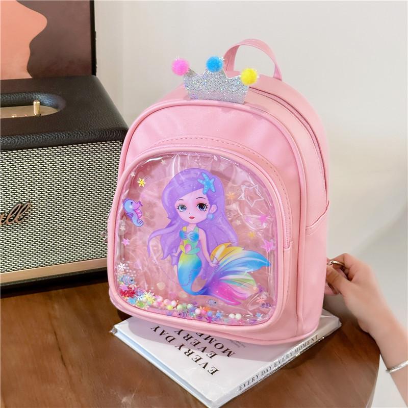 Adorable Cartoon Princess Backpack For Kids With Large Capacity Pu Material