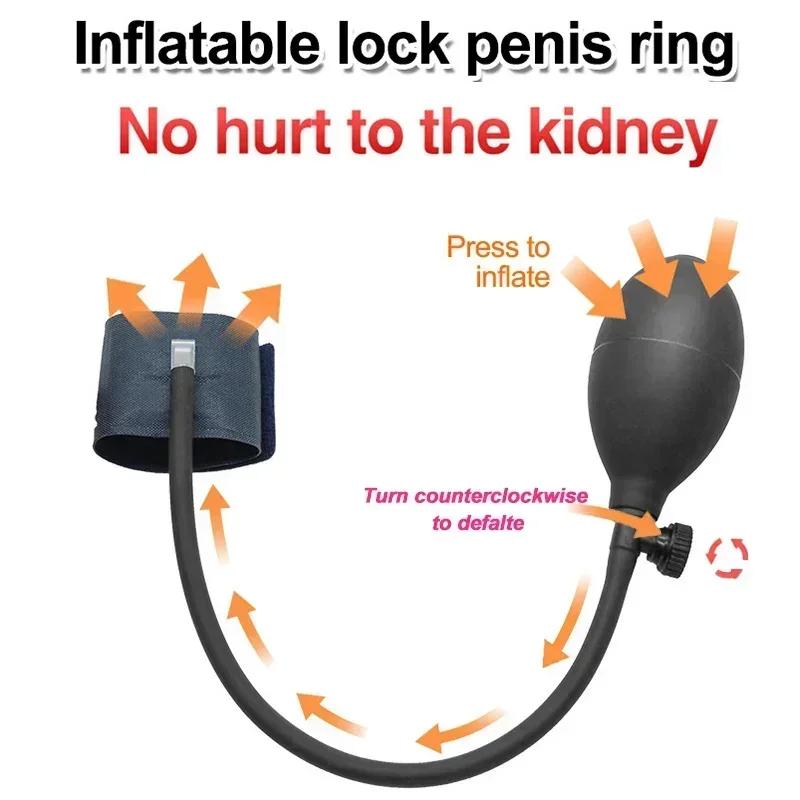 Inflatable Cock Rings Male Masturbator Sex Toys For Men Vibrators Penis Pump Penis Enlargment Sexy Toys For Couples Men's Ring
