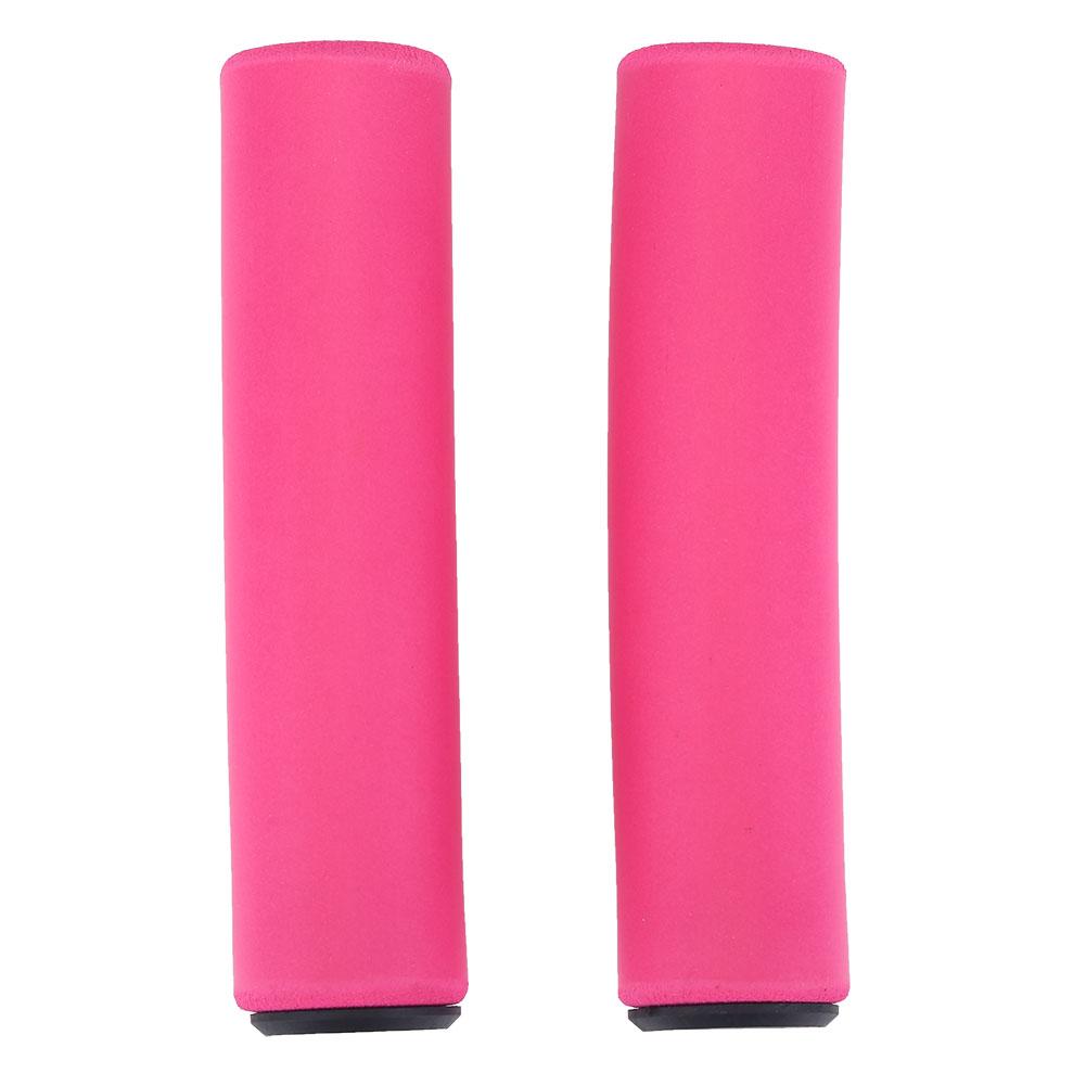 1Pair   Set Bicycle Mountain Bike Handlebar Sponge Anti Skid Shock Absorbing Grip Cover Pink