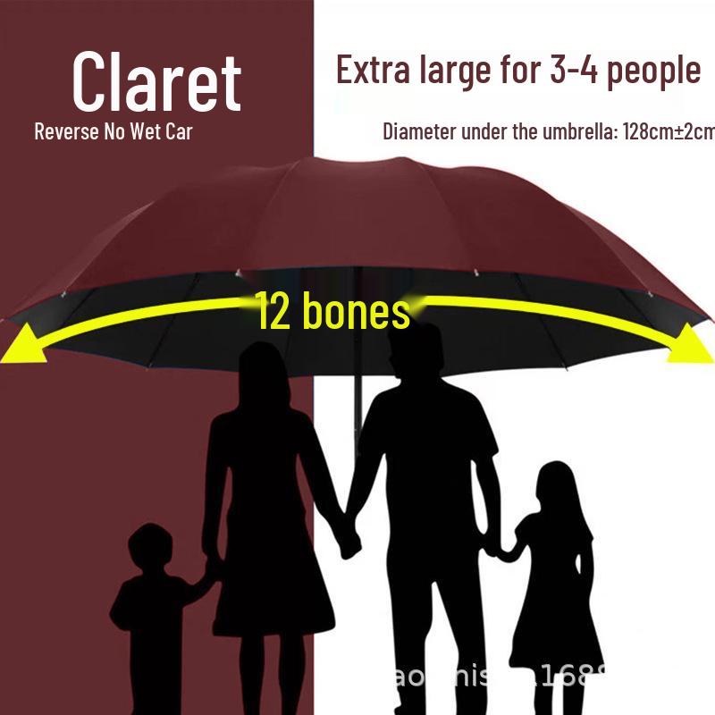 Extra Large 24-Rib Automatic Folding Umbrella for Men & Women - Rain or Shine