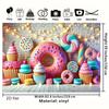 2D Candy Donut Sweet Birthday Backdrop Photography Background
