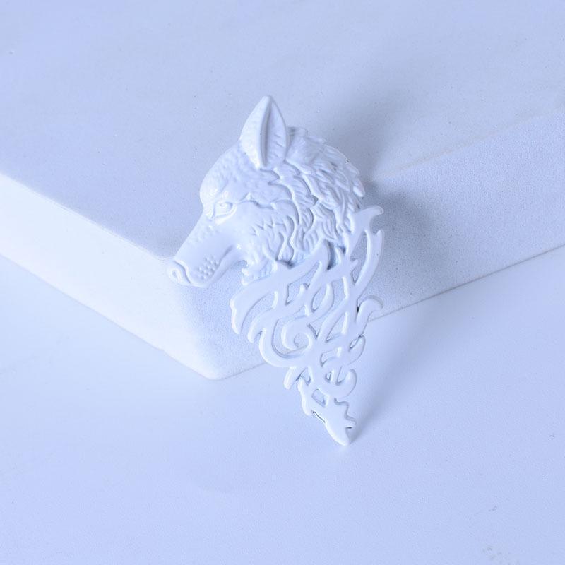Men's Retro Wolf Head Lapel Pin Brooch - European and American Style Fashion Accessory