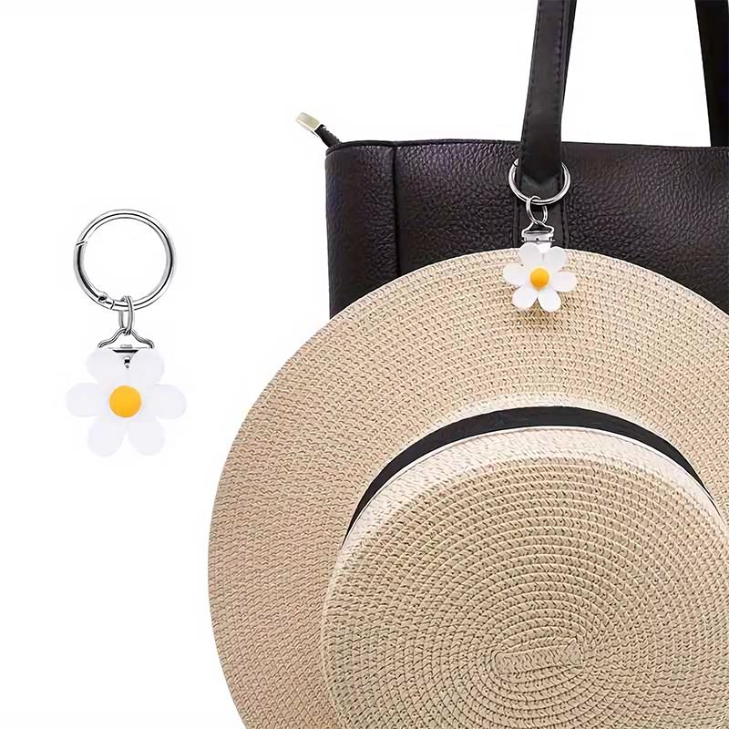 

Модный магнитный зажим для шляпы с подсолнухом, портативная магнитная пряжка для солнцезащитной шляпы, портативный крючок-подвеска для сумки, защита от потери, подвесное украшение белый