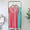 Summer New Arrival Special Offer Artificial Cotton Nightdress Lace Round Neck Cute Dress Short Sleeve Sleeping Dress Soft Rayon Treatment