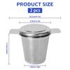 2-Pack 304 Stainless Steel Tea Infuser Extra Fine Mesh Loose Leaf Strainer with Lid  Dual Handles Large Capacity Reusable Tea Filter Basket