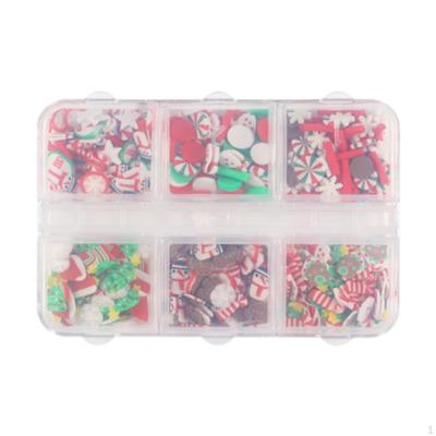 Pingentes para unhas de Natal, Pingentes para o Ano Novo, Floco de Neve de Rena do Papai Noel, 3D