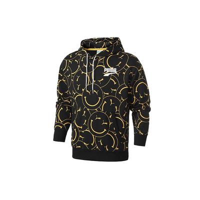 Puma Club AOP Allover Smiley Print Hoodie Herren Hoodie Schwarz 530367-01
