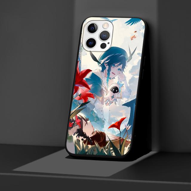 Genshin Impact Case For Apple Iphone 14 11 13 12 Pro Max Xr 7 8 +Se 2020 Xs 6 6s Plus 5 5s Cartoon Black Silicone Phone Cover