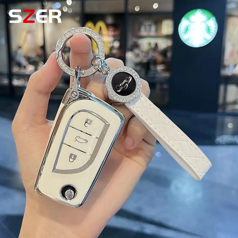 EBSKCS1 TPU Car Key Case Cover Fob Shell For Keyachain Toyota Corolla Altis Auris Aygo Yaris Camry RAV4 Verso TC IM Shell Accessories