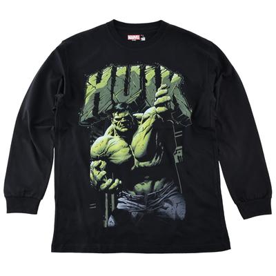 MARVEL Marvel Ron Tričko s dlouhým rukávem Hulk Captain America Postava z amerických komiksů Zboží Černé Velikost L Tričko Spider-Man Pánské [Položka]