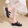 Beautiful with Skirt, Thick Bottom Heightening Cool Slippers, Women's Summer Wear Advanced Sense 2025 New Muffin Wedge Slippers