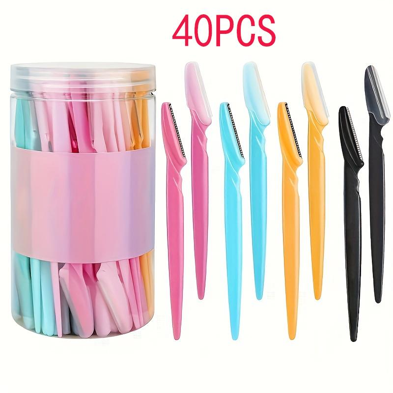 30/40Pieces Stainless Steel Eyebrow Razor Set Fashion Design, Durable Blades, Smooth Surface, Facial Hair Remover, Personal Care