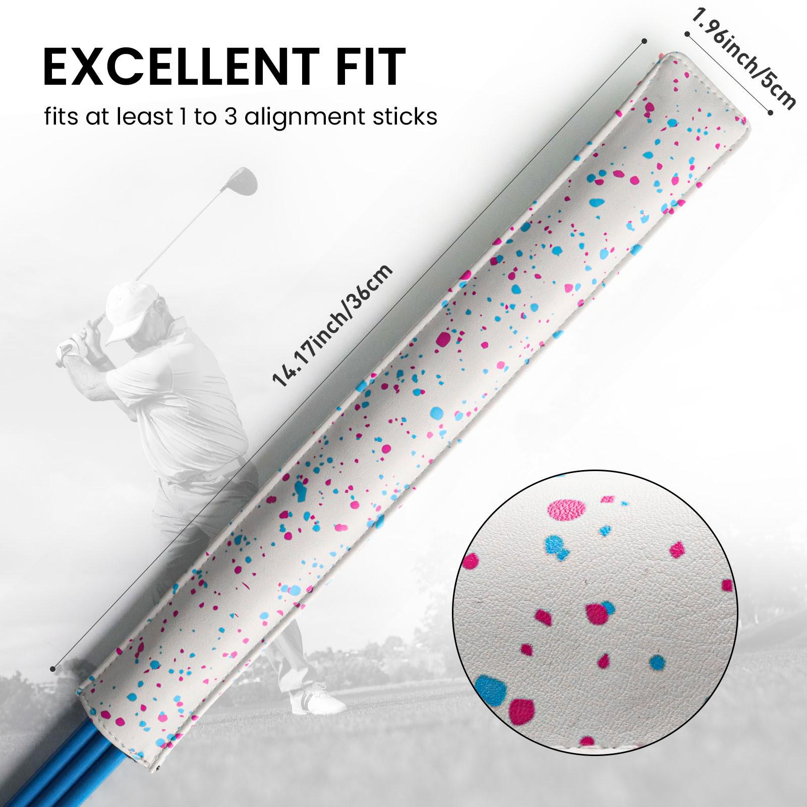 Golf Alignment Sticks Cover PU Rod Protector for Aiming Exercise Accessories,Club Equipment Guide Head Protection Accessories белый