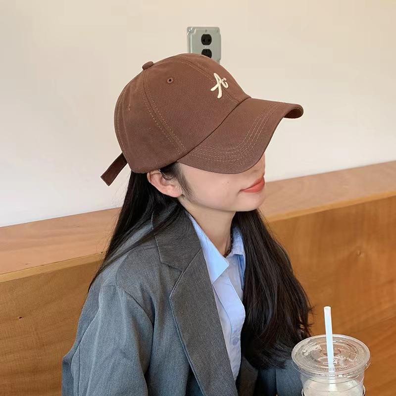 Korean Embroidered Baseball Cap Women Summer Adjustable Sun Hat Solid Color Cotton Lady Girls Peaked Caps Gorras