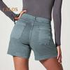 Shorts Cargo Femininos de Vestir Cintura Alta Elásticos Shorts Casuais Slim com Bolsos Roupa de Praia de Verão