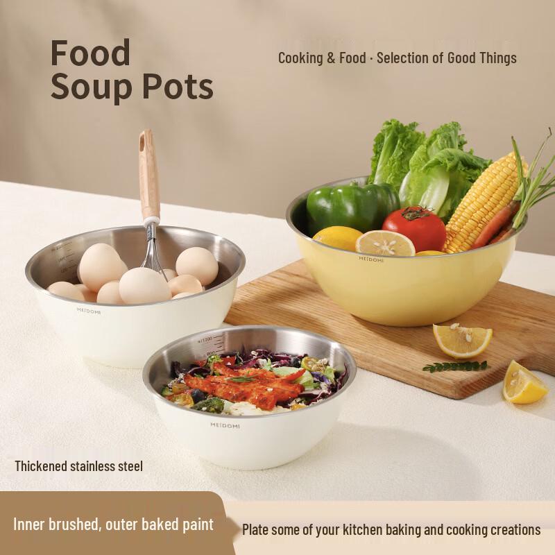 Yi Pan 316L Stainless Steel Kitchen Mixing Bowl and Colander Set