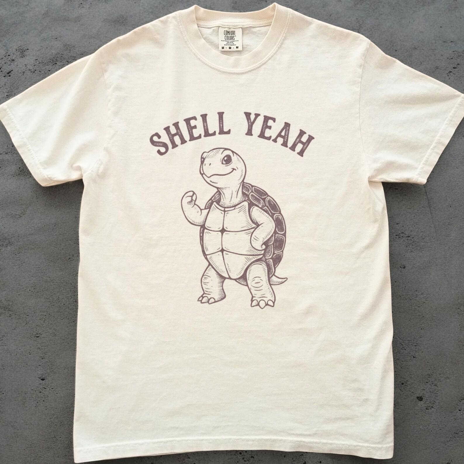Turtle Shirt, Funny Turtle Lover Tee, Shell Yeah T shirt, Comfort Colors Turtle Graphic, Cute Animal Tee, Nature Lover Gift S