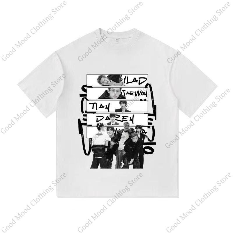 CORTIS Print T Shirt Fashion Street Hip Hop Retro JUHOON KEONHO SEONGHYEON Print Tshirt Kpop Fans Cotton Short Sleeve Tee Tops