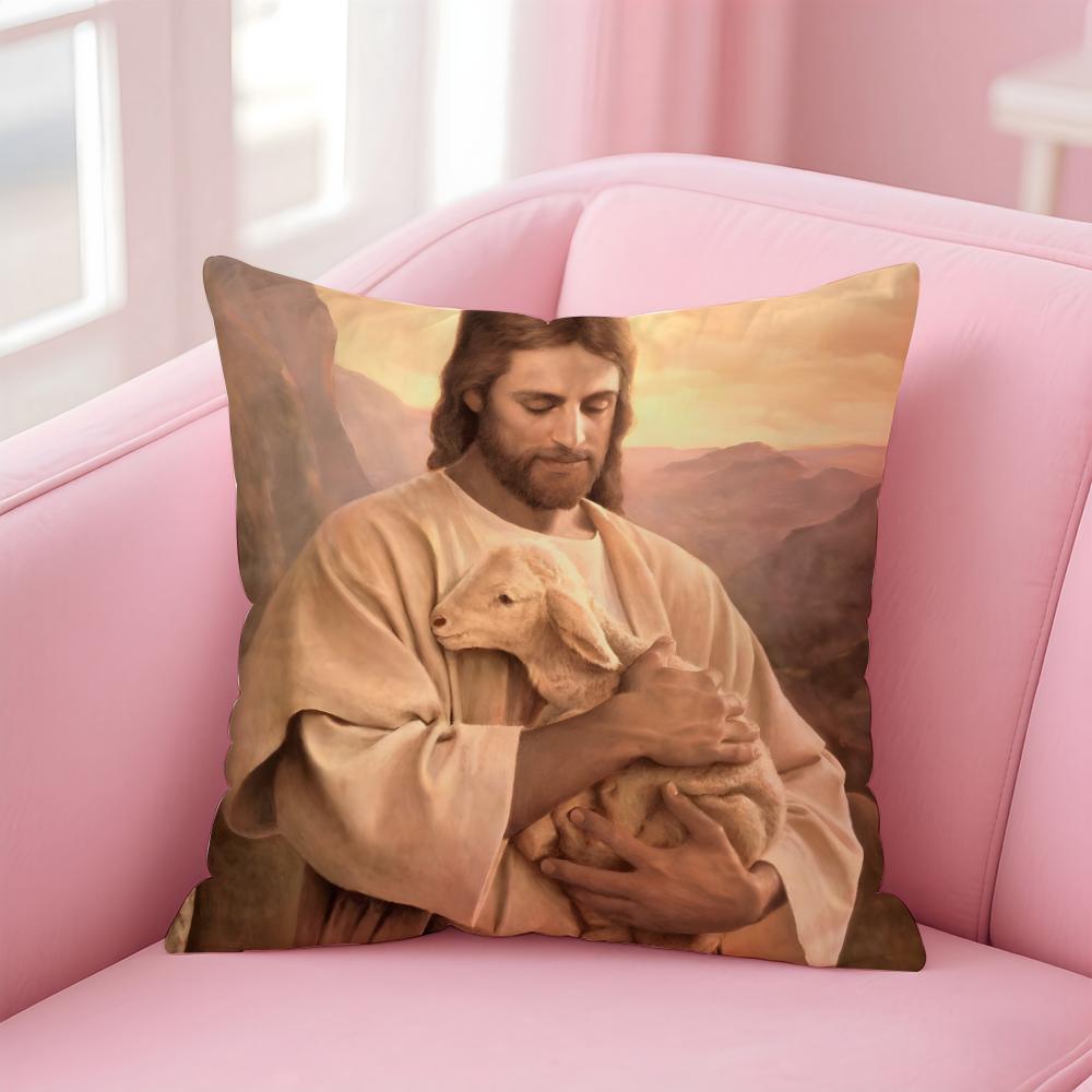 The Lamb Of God Cushion Cover Linen Cushion Cover Soft Decorative Case For Sofa Home Decor