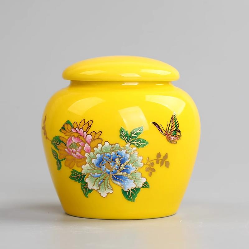 Small capacity ceramic storage sealed jar Pu erh black tea green tea portable tea storage bottle