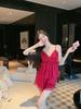 Ruth spring summer new high-end new suspender shorts pajamas French sexy ice silk three-piece loungewear
