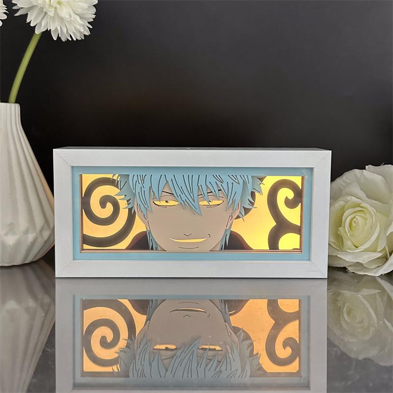 GINTAMA Anime 3D Box Light Luminous Toys Lamp Cartoon Peripherals Sakata Gintoki Bedroom Table Party Supplies Table Decoration