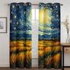 Pastoral Life Landscape Decorative Curtains Oil Painting Style 2 Piece Set Living Room Bedroom Office Window Decorative Curtains