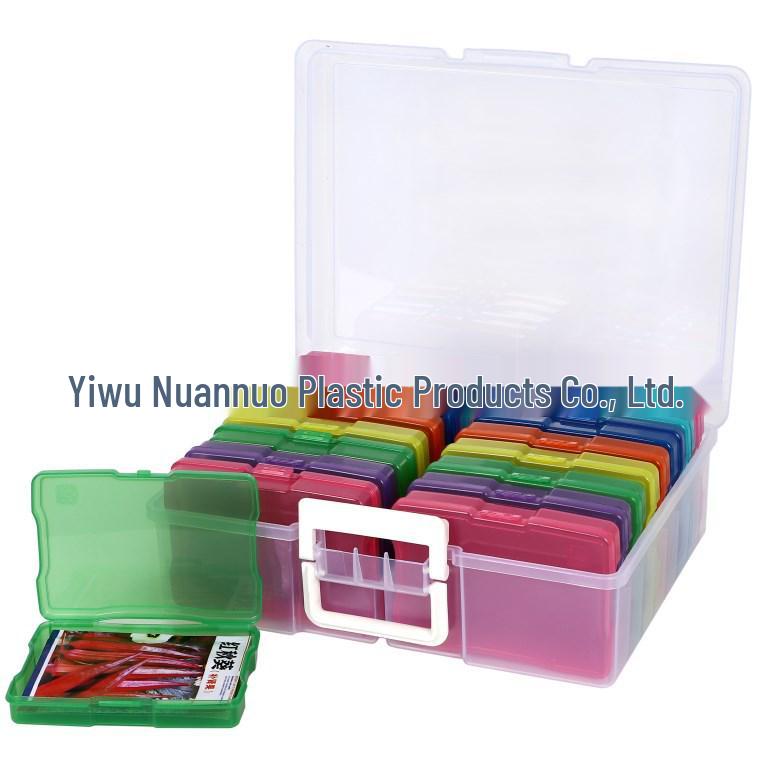 Transparent 4x6 Inch Photo Organizer Box - Multipurpose Plastic Storage for Photos and Cards