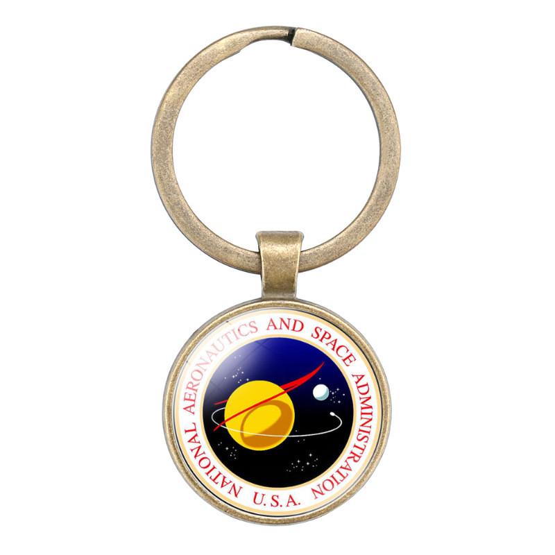 Nasa Logo Enkelzijdige Edelsteen Sleutelhanger Cartoonstijl Gemengd Materiaal Sleutelhanger