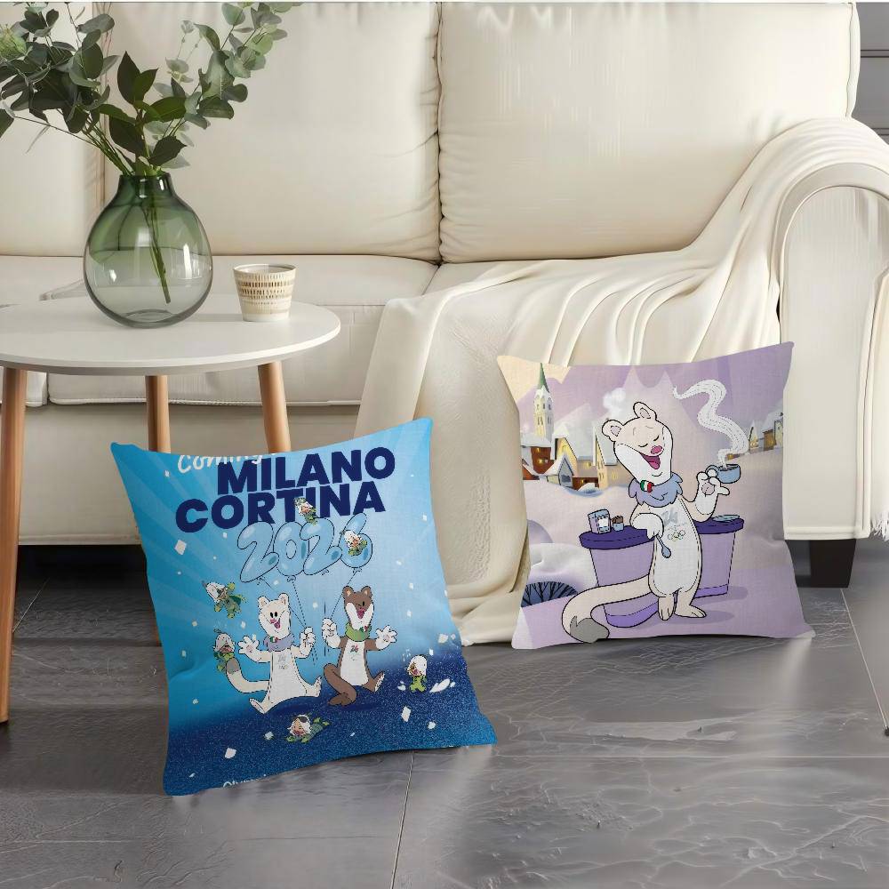 Office Cushion Pillowcase Car Cushion Cover45X45Cm Lumbar Pillowcase Sofa Pillowcover Mascot T-Tina Cute And M-Milo