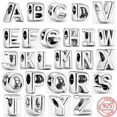 Perla con Lettera Inglese 26 Charm per Braccialetto Fai da Te Marca Stile Neutro Gioielli