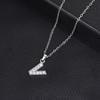 European & American Inlaid Rhinestone English Letter Choker Necklace for Women - Stainless Steel Pendant Jewelry Accessory