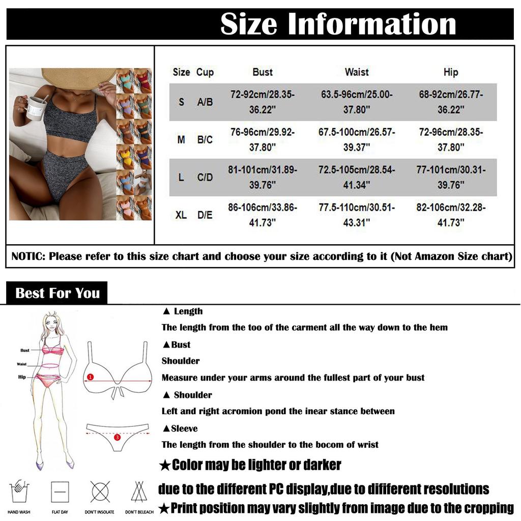 Two Piece Bikini Swimsuit for Women Textured Fabric High Waist Bottom and Adjustable Strap Top Swimwear Set for Beach Pool