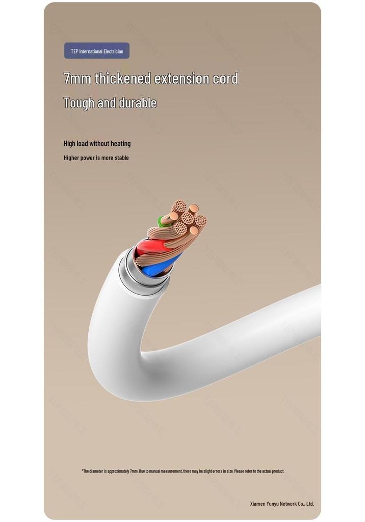 Extendable Kitchen Socket with Switch Panel, Surface-Mounted Multi-Hole Converter, Corded Power Strip