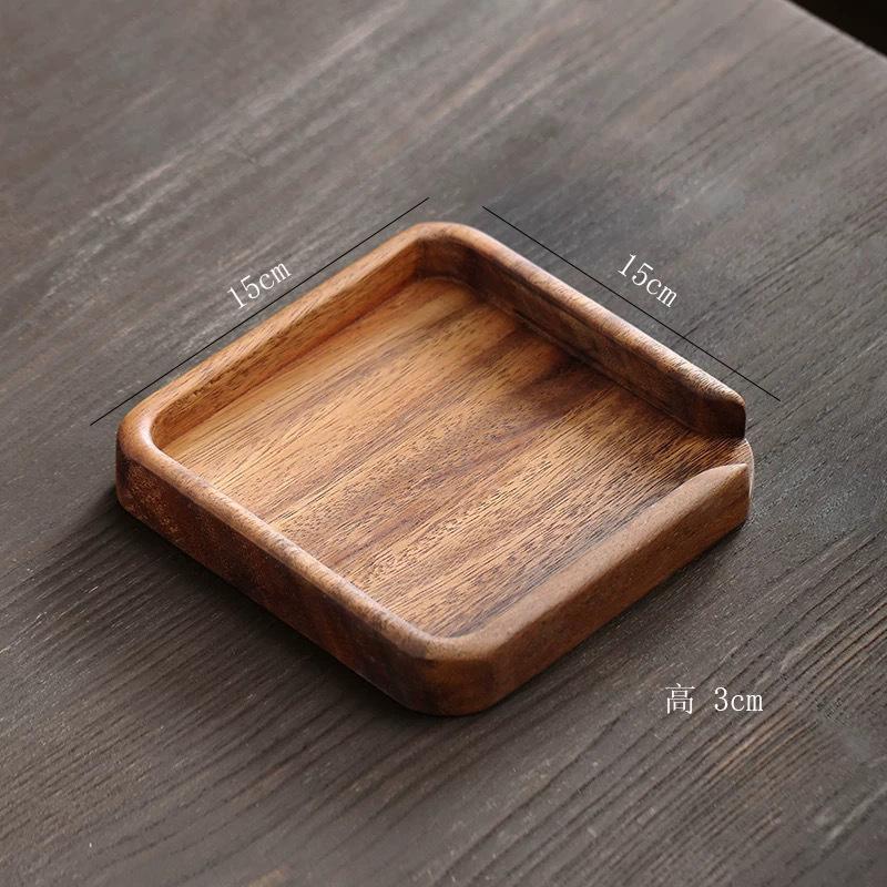 Walnut wood Pu er tea cake tray storage box, tea tray, fruit tray, new Chinese-style tea set