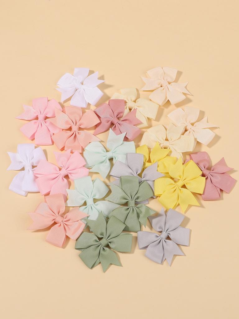 20 szt./zestaw 2,5 cala Jednokolorowa Wstążka Klips do Włosów dla Dzieci Dziewczynek Cheers Kok Wiatraczek Małe Spinki do Włosów Nakrycie Głowy Akcesoria do Włosów