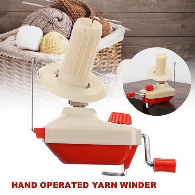 Hand Operated Yarn Winder Fiber Wool String Ball Thread Skein Cable Winder Machine for Sewing Making Repair Craft Tools Red & White