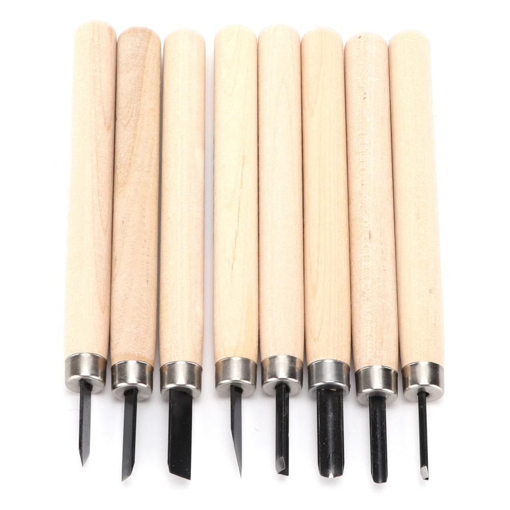 8pcs High Manganese Steel Wood Carving Knife Kit Woodworking Gouges  Craft Hand Tool