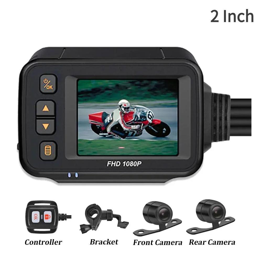 

2,0-дюймовая 3,0-дюймовая водонепроницаемая камера для мотоцикла, видеорегистратор для мотоцикла, передняя и задняя камера, видеорегистратор, черный блок ночного видения