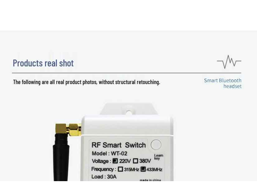 220V Single Channel High Power Wireless Remote Control Switch for Water Pump and Light