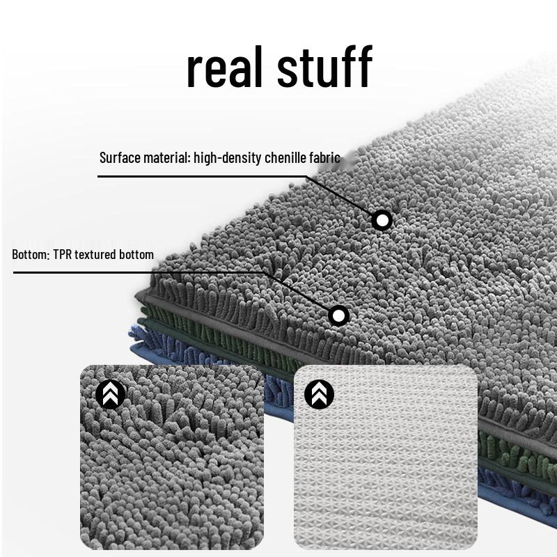Chenille Water-Absorbent Anti-Slip Bathroom Entrance Mat