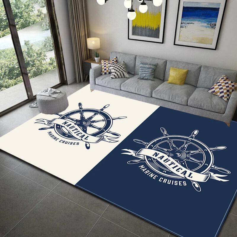 Nautical Rugs for Kids, Bedroom, Kitchen, Living Room & Bathroom - Stylish Home Decor Floor Mats