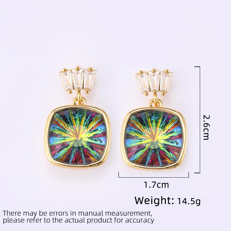 Women's Light Luxury Design Geometric Square Earrings Fashionable And Versatile Niche Design Earrings Daily Accessories