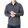Men Shirt Solid Color Single-breasted Multi-pockets Wear-resistant Men Top for Daily Wear