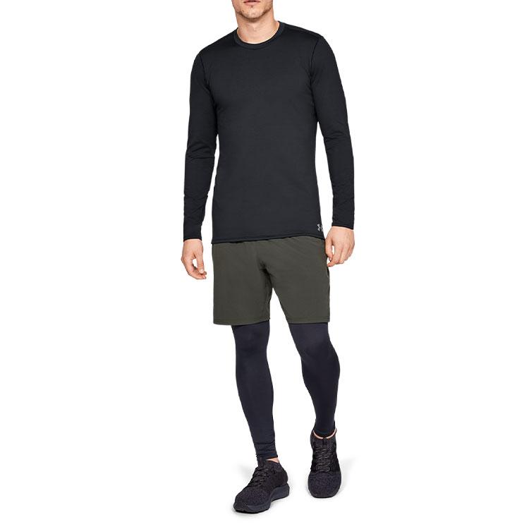 Under Armour Dry Fit Stretch Crew Neck Long Sleeve T-Shirt Men Tops Black 1332491-001